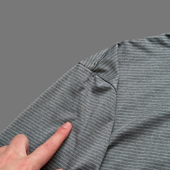 prAna Ganaway Men's SS Tee Gray Striped Performance Size XL GUC - Picture 5 of 9